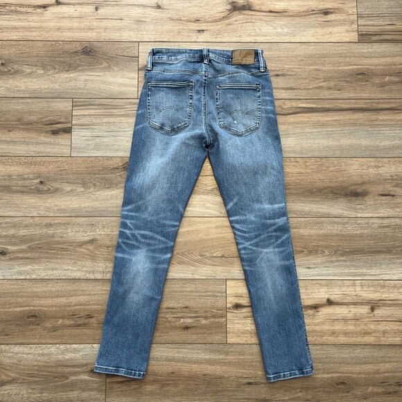 American Eagle AE Athletic Skinny Denim Jeans SZ 29x30 Blue Stretch Distressed - Picture 7 of 12